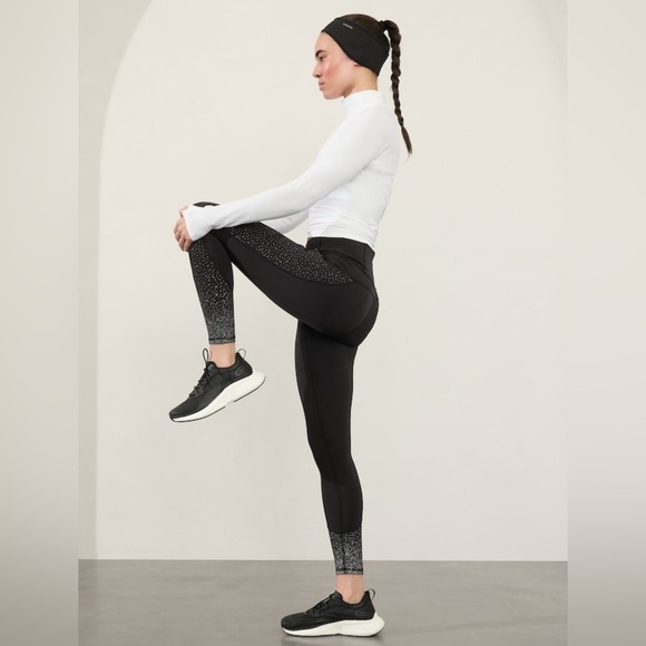 NWOT  Athleta Rainier Orion Black Reflective Tight Size 1X - Picture 3 of 11